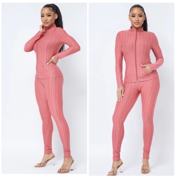 Pants - Matching jacquard set with jacket and leggings